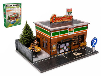 3D пазл Convenience Store, 18×12×10 см, с машинками и подсветкой