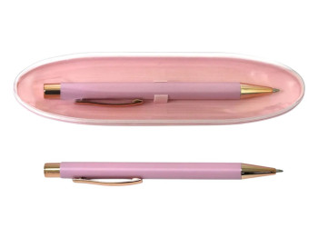 Ручка кулькова A PLUS A-921(947), у пластиковому футлярі, рожева