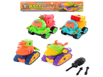 Конструктор на шурупах з викруткою RL589-21D, 11 см, транспорт 4 шт., BabyToys