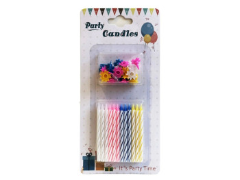 Набор свечей для торта Party Candles, 24 шт, 5,8 см, декоративные,10467