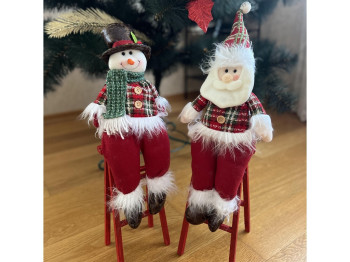 Фигура новогодняя Santa Snowman 57см, M17308