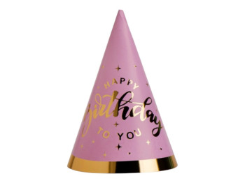 Набор колпаков "Happy Birthday to you" 9093-018, розовый, 6 шт