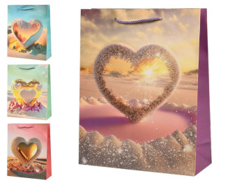 Пакет подарунковий паперовий L Hearts 30х41,5х12 см, R94939-L