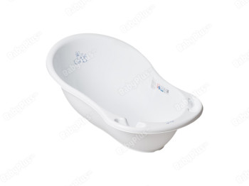 Ванночка Зайчики со сливом и термометром Белая 86 см. Tega Baby KR-004-103