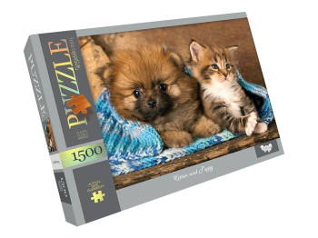 Пазли Kitten and Puppy, 1500 елементів, Danko Toys