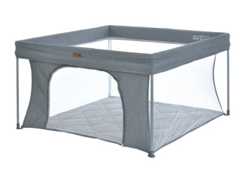 Манеж дитячий прямокутний ME 1196 Dark Gray, боковий вхід, EL CAMINO