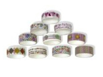 Лента для декора Washi 1335, 1,5 см × 2 м, микс видов (цена за 1 шт)