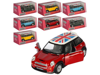 Машинка металлическая инерционная MINI COOPER S WITH FLAG. Kinsmart KT 5059 WF