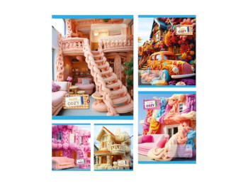 Зошит у клітинку з твердою обкладинкою COSY, 24 аркуші, 6 дизайнів (ціна за 1шт)