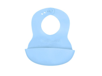 Слюнявчик мягкий, голубой, 32x23 см, TPE, от 6 мес, 835/05, BabyOno