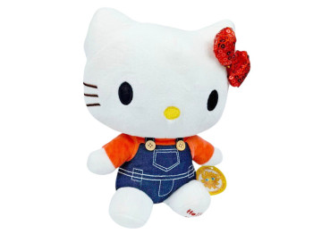 Мягкая игрушка Кошечка в джинсовом комбинезоне, 28 см, Сонечко
