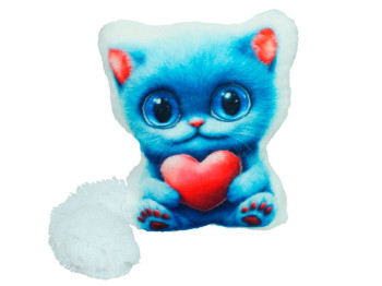 Мягкая игрушка Котик с сердечком 25x21x8см. Копиця