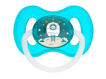 Пустышка круглая Space Синяя, латекс, возраст 6-18 мес., 23-222_blu_new, Canpol Babies