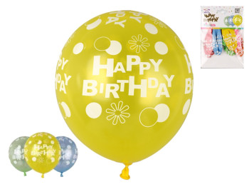 Набор воздушных шаров Happy Birthday, микс цветов, 6 шт, 30см