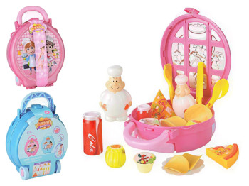 Игрушечный набор посуды Kitchen Set 3 в 1 с рюкзаком-чемоданом, 12+ элементов, 2 вида