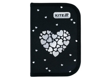 Пенал на 1 відділення Kite Black&Silver K26-622-5, 2 відворота