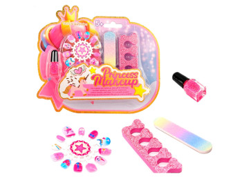 Детский набор для маникюра Princess Makeup с лаком, пилочкой и наклейками