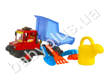 Машинка Сокіл самоскид з лопаткою, граблями і пасочками. Lico Toys Л-015-2