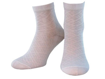 Шкарпетки дитячі літні з сіткою бавовняні високі срібло. Розмір 14-16. Легка Хода 9305