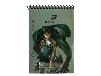 Блокнот на спирали А6 Kite Attack on Titan AT26-196, 48 листов, нелинированный