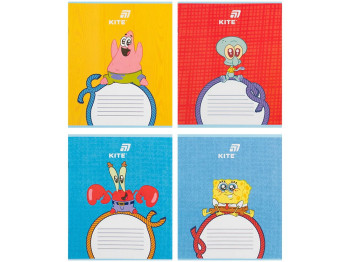 Зошит у косу лінію PetsongeBob SquarePants Kite SB26, 12 аркушів, мікс видів, ціна за 1шт