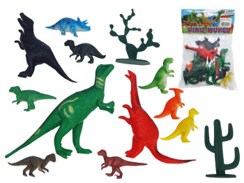 Набор фигурок динозавров и растений Dino World, 12 элементов
