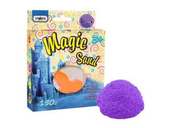 Кинетический песок с формочкой Magic Sand бузочный, 150 г, для лепки, Strateg