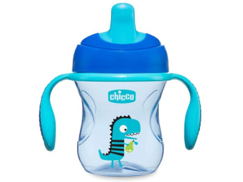 Поильник непроливайка голубая Transition Cup 200 мл, Chicco
