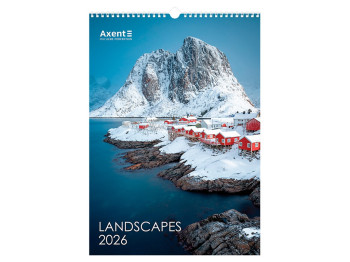 Календарь настенный А3 на 2026 год, Landscapes, Axent.