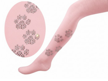 Колготы детские деми хлопковые классические со стразами, размер 15, рост 92+, цвет светло-розовый, L