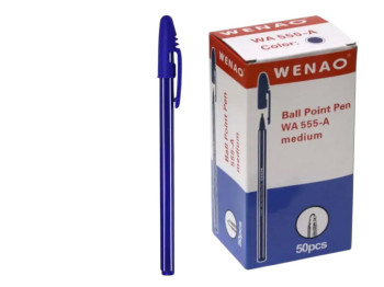 Ручка кулькова синя Wenao 555-P, 0,7 мм (ціна за 1шт)
