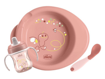 Набір посуду Set Prima Pappa 6м+, 3 предмети, рожевий, Chicco