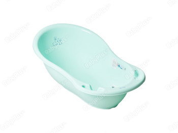 Ванночка Зайчики со сливом и термометром Мятная 86 см. Tega Baby KR-004-105