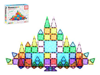 Магнитный конструктор PicassoTiles Mini Diamond Series Set, 100 деталей