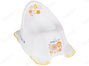 Горшок Народный с противоскользящей резиной белый. Tega Baby FL-001-103