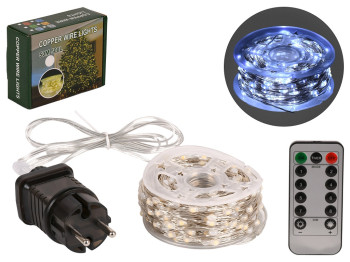 Гірлянда світлодіодна біла Роса білий дріт на пульті 50м 500led, R33987-3