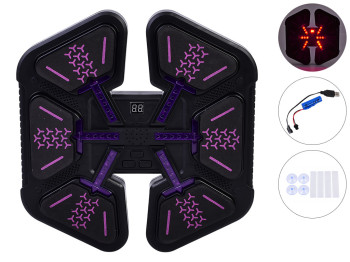 Настенный боксерский тренажер с Bluetooth, 30 х 31 см, 6 целей, свет и музыка