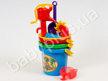 Пісочний набір лопатка, сито, пасочки, відро і насос. Lico Toys Л-025-2