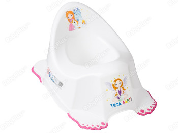 Горшок Принцессы с противоскользящей резиной и музыкой белый. Tega Baby PO-049-103