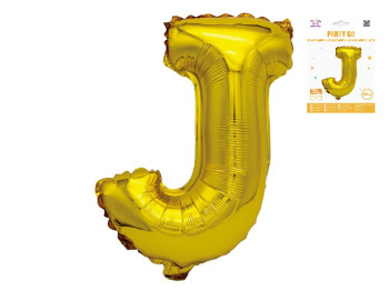 Шар фольгированная буква J Party Go, 40 см, золотой