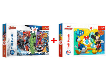 Набір пазлів "60"The Avengers Месники Непереможні та "30"Mickey&friends Міккі Маус і веселий будинок