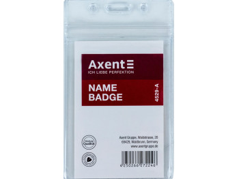 Бейдж вертикальный прозрачный. Замок zip lock 5,4х8,2 см. Axent 4529-A
