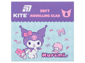 Пластилін восковий 8 кольорів,160 грам, Kuromi, Kite