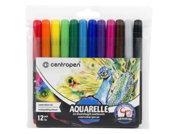 Фломастеры акварельные 12 цветов. Centropen 8683/12