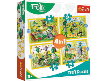 Пазлы 4в1 Трефлики играют вместе, Семья Трефликов, Trefl