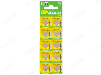 Батарейка алкалиновая GP Alkaline cell A76, V13GA, LR44 1.5V (цена за лист 10шт) 4891199015496