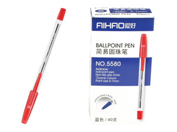Ручка шариковая красная. AIHAO AH5580