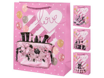 Пакет подарочный бумажный S "Love 3D" 18х23х10см, R98484-S