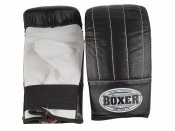 Перчатки тренировочные L кожа черные. Boxer Sport Line 2014-01Ч