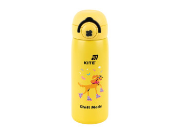 Термос с кнопкой Kite K25-1221-2 430 мл желтый, с поильником, Kite